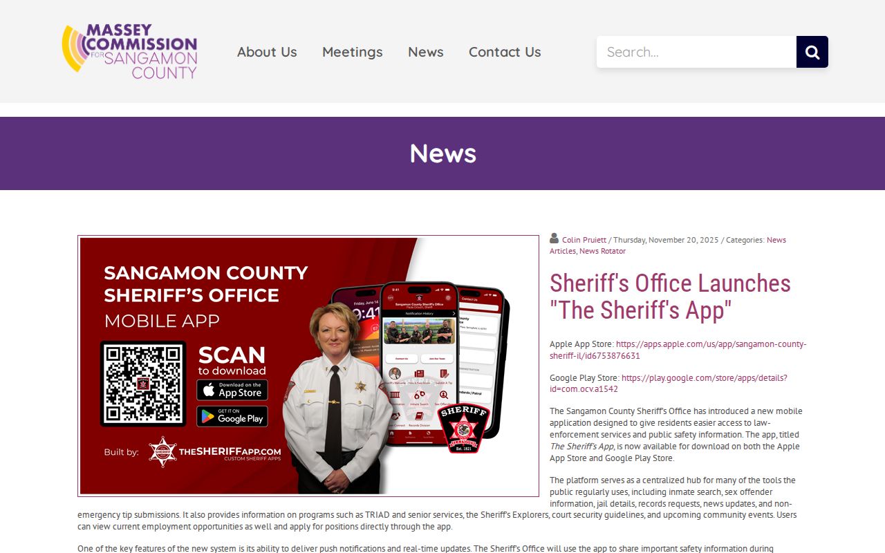 Official Sangamon County Sheriff app announcement