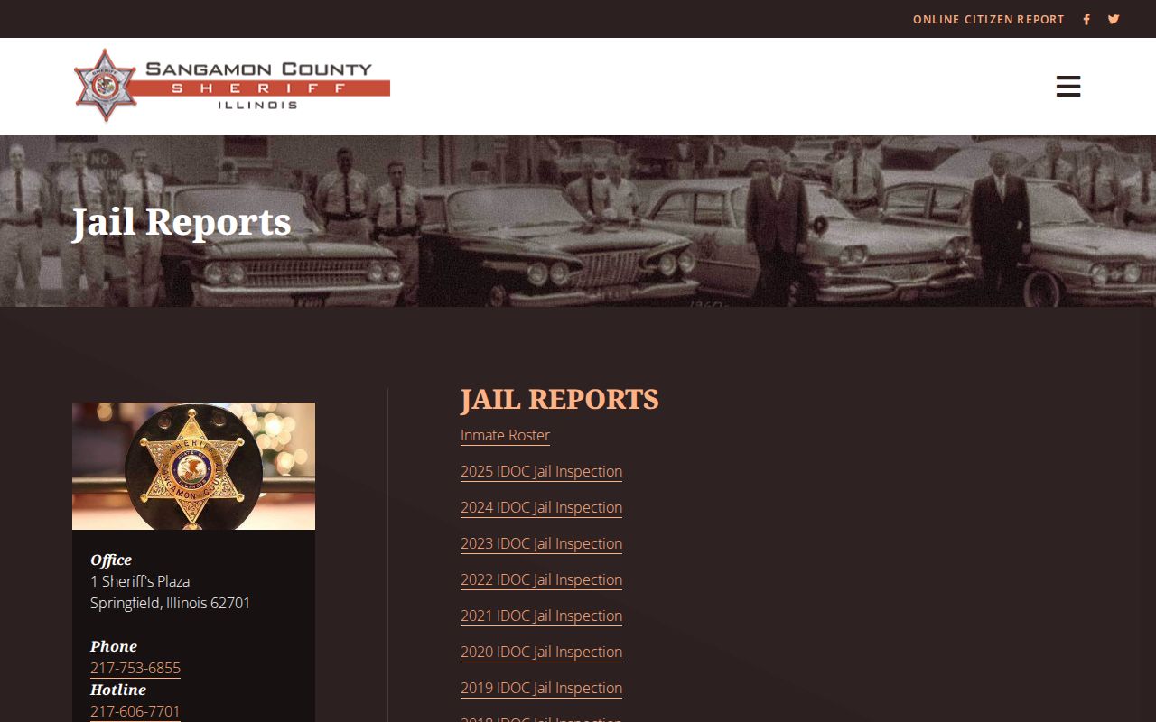 Sangamon County Sheriff Jail Reports hub